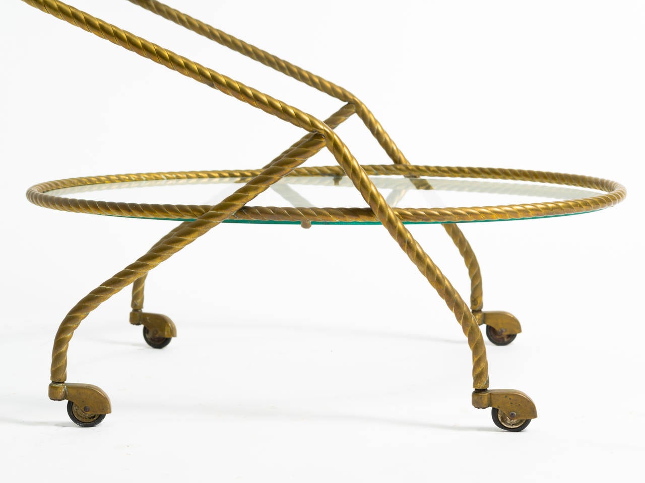 French Brass Rope Bar Cart 1
