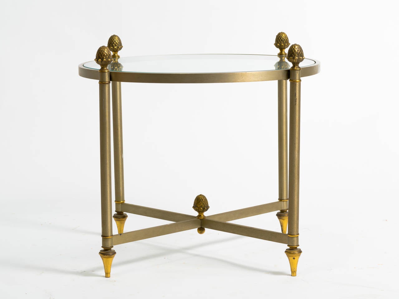 Maison Jansen Style Iron and Brass Side Table 3