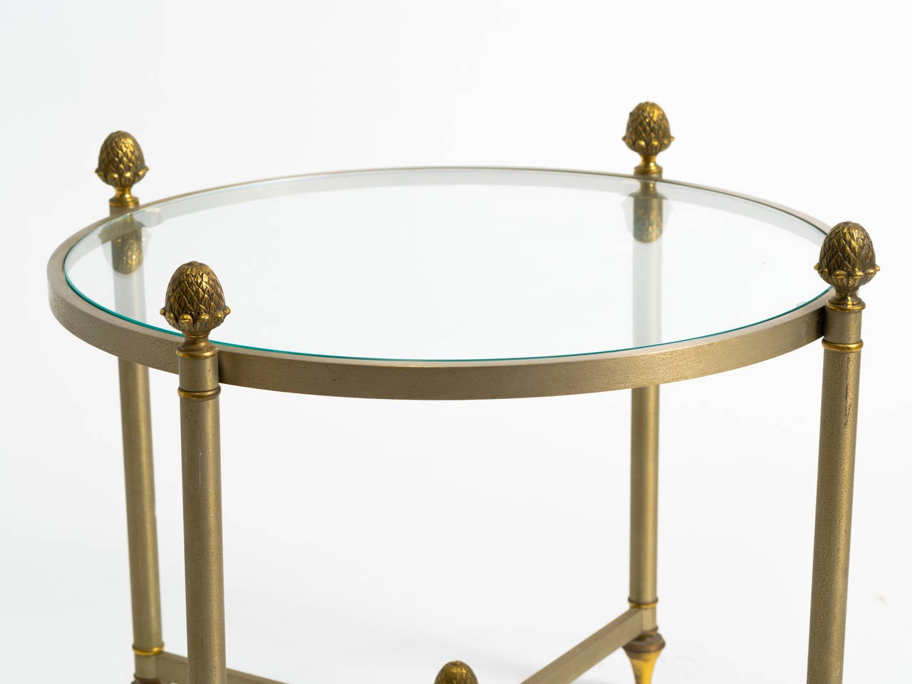 Maison Jansen Style Iron and Brass Side Table In Good Condition In Tarrytown, NY