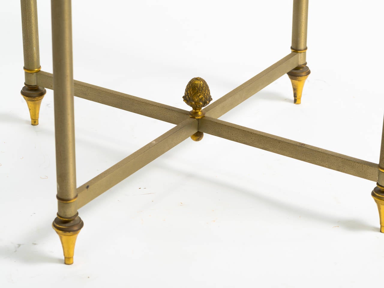 Maison Jansen Style Iron and Brass Side Table 1