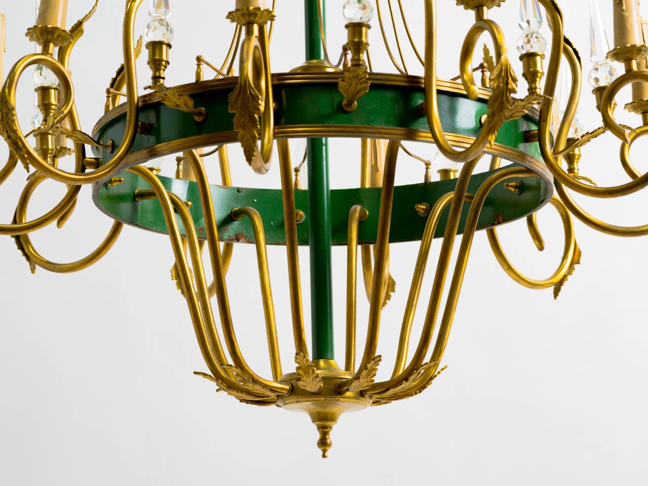 Painted French Empire Ten-Light Chandelier