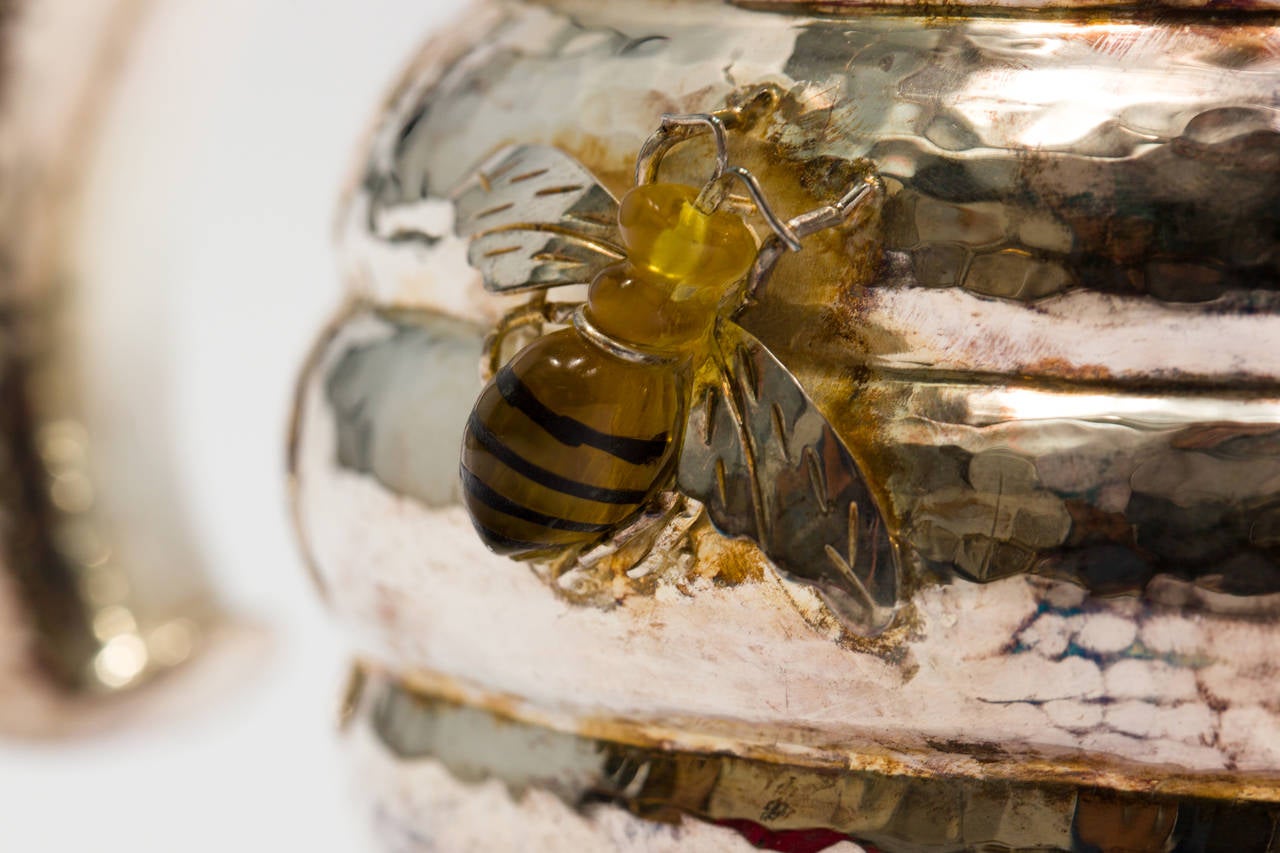 Sterling Silver Emilia Castillo Sterling Bumble Bee Hive Teapot