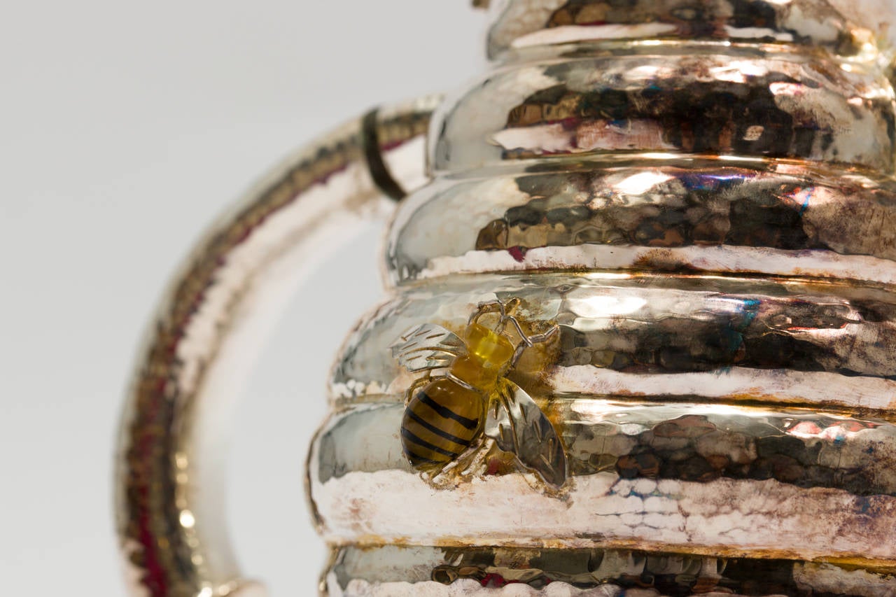 Emilia Castillo Sterling Bumble Bee Hive Teapot 1