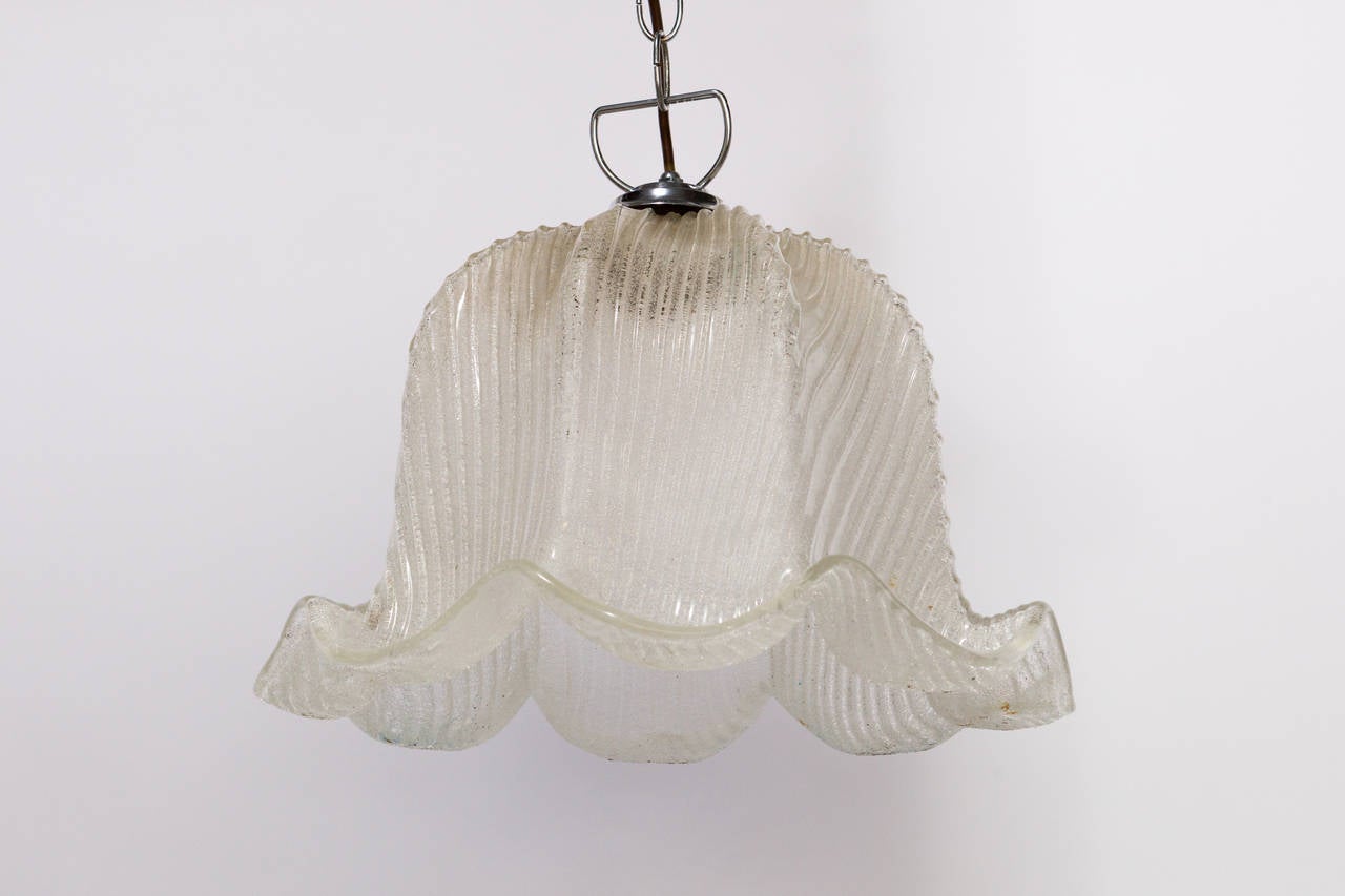 Pair of Venini Style Tulip Glass Chandeliers