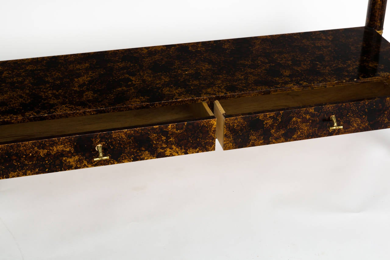 Faux Bamboo Tortoise Shell Console 2