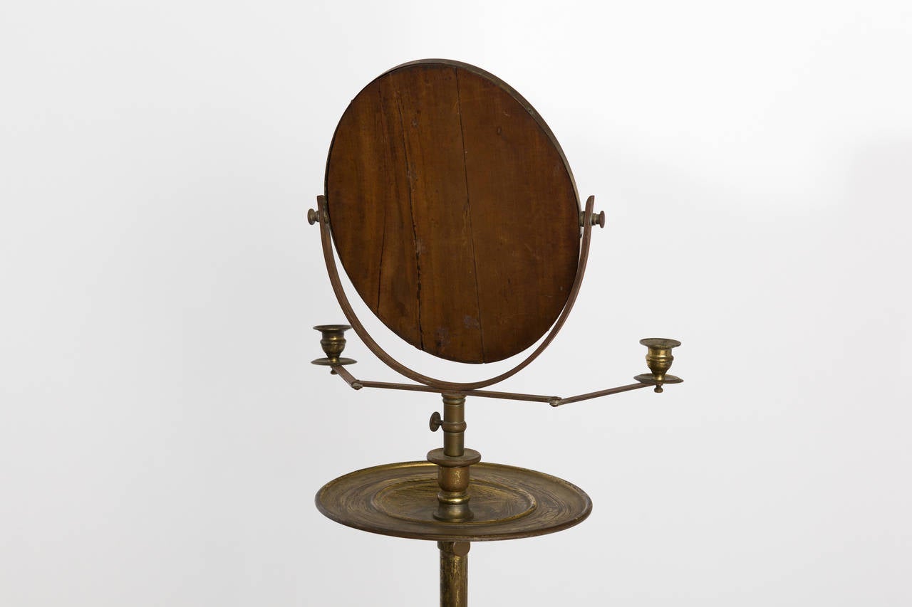 20th Century English Brass Shaving Mirror