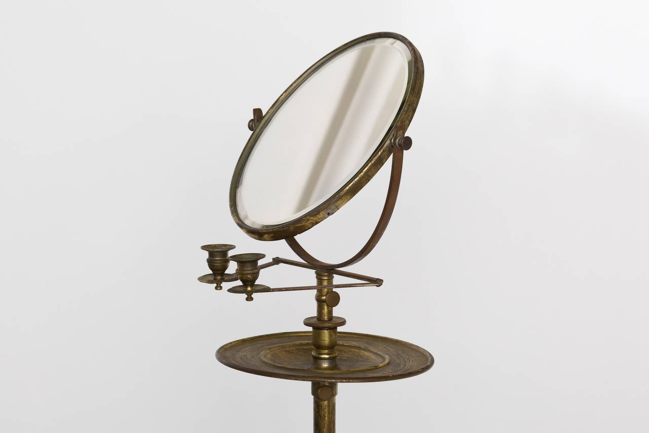 English Brass Shaving Mirror 4