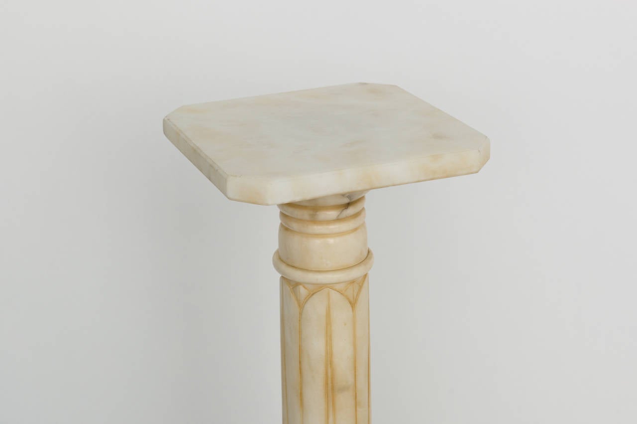 Italian Greek Key Marble Pedestal