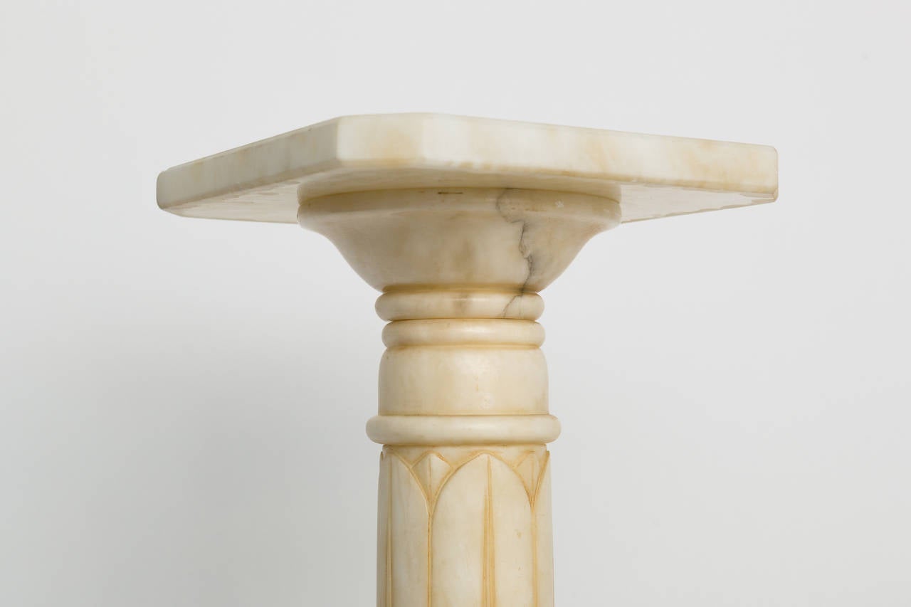 Mid-20th Century Greek Key Marble Pedestal