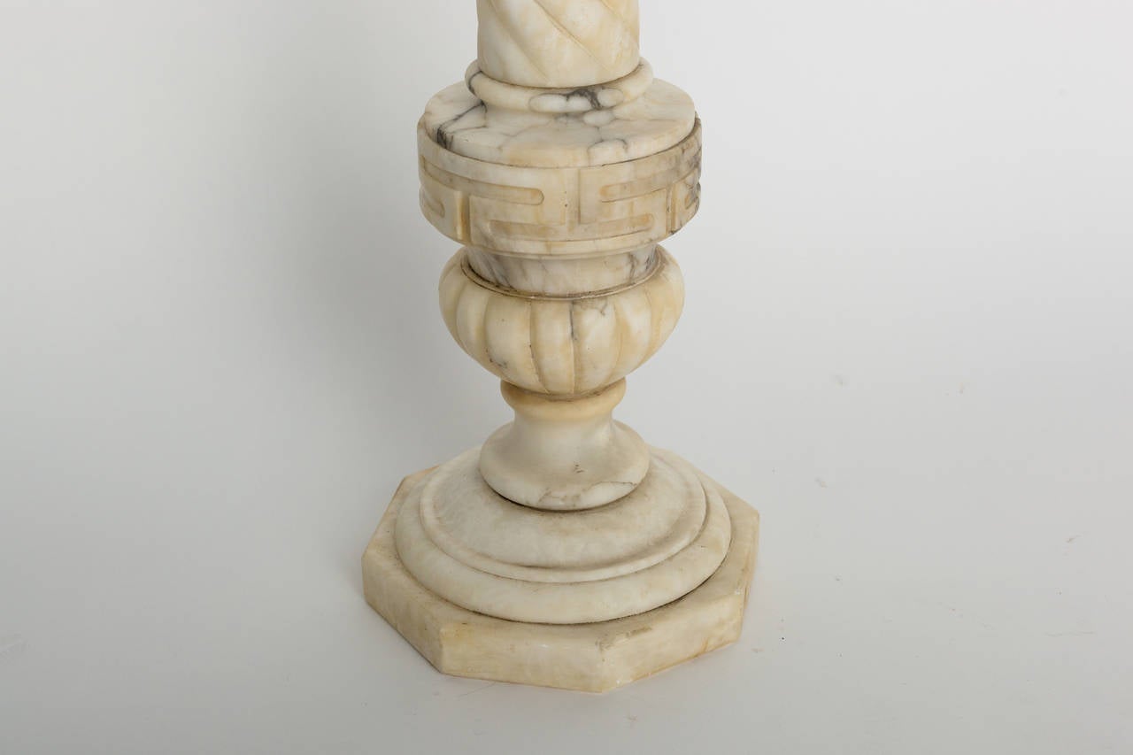 Greek Key Marble Pedestal 1