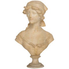 19th Century Victorian Marble Bust Of A Woman