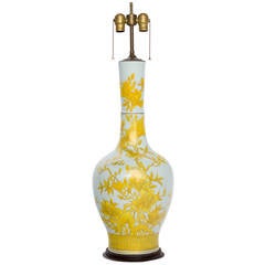 Large Hand Painted Asian Motif Ceramic Table Lamp