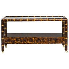 Faux Bamboo Tortoise Shell Console