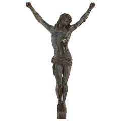 Antique German Lead Crucifix