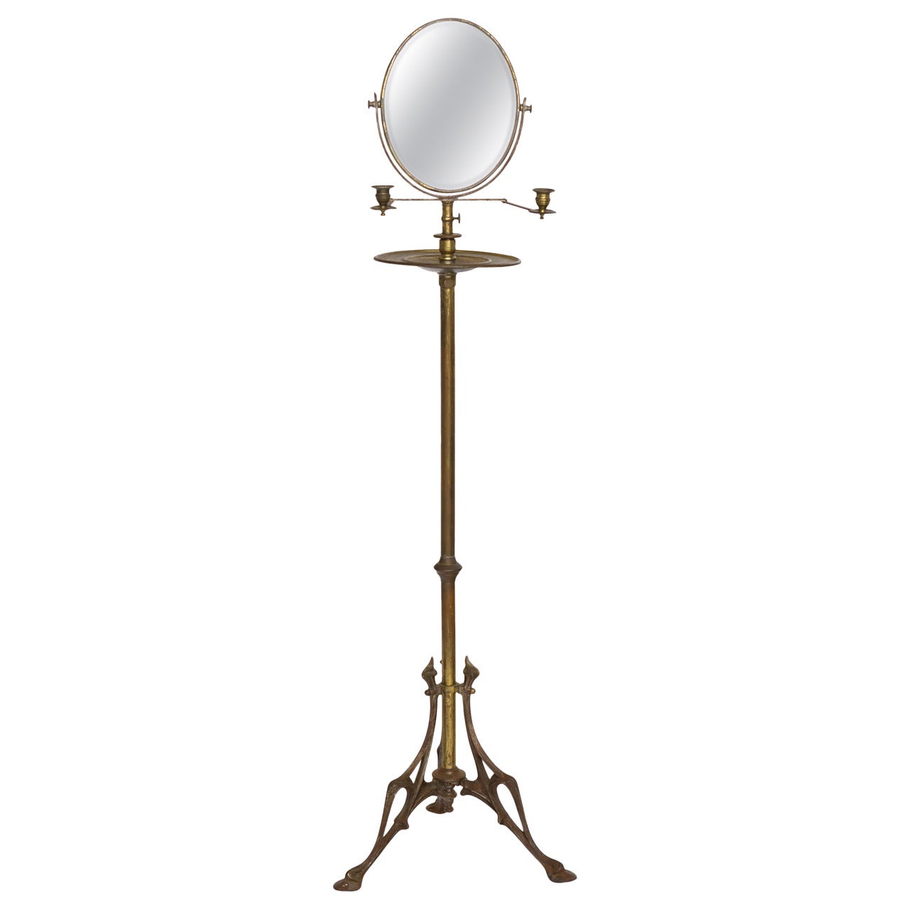 English Brass Shaving Mirror