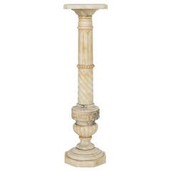 Greek Key Marble Pedestal