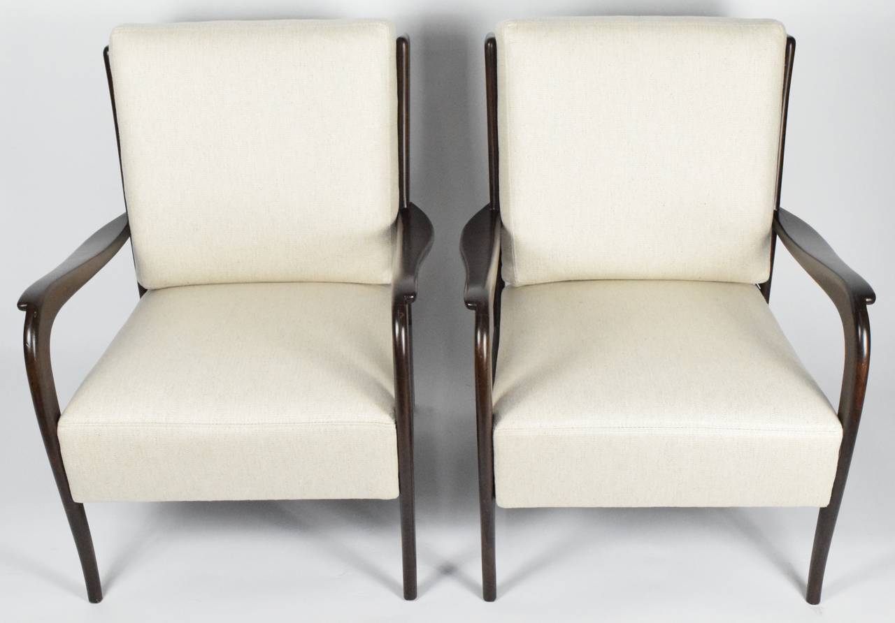 20th Century Paolo Buffa Style Lounge Chairs