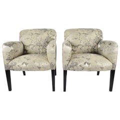 Donghia "Norway" Club Chairs in Donghia "Edith" Fabric 12