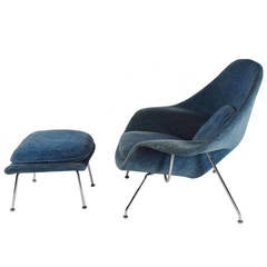 Retro Eero Saarinen Womb Chair with Ottoman by Knoll