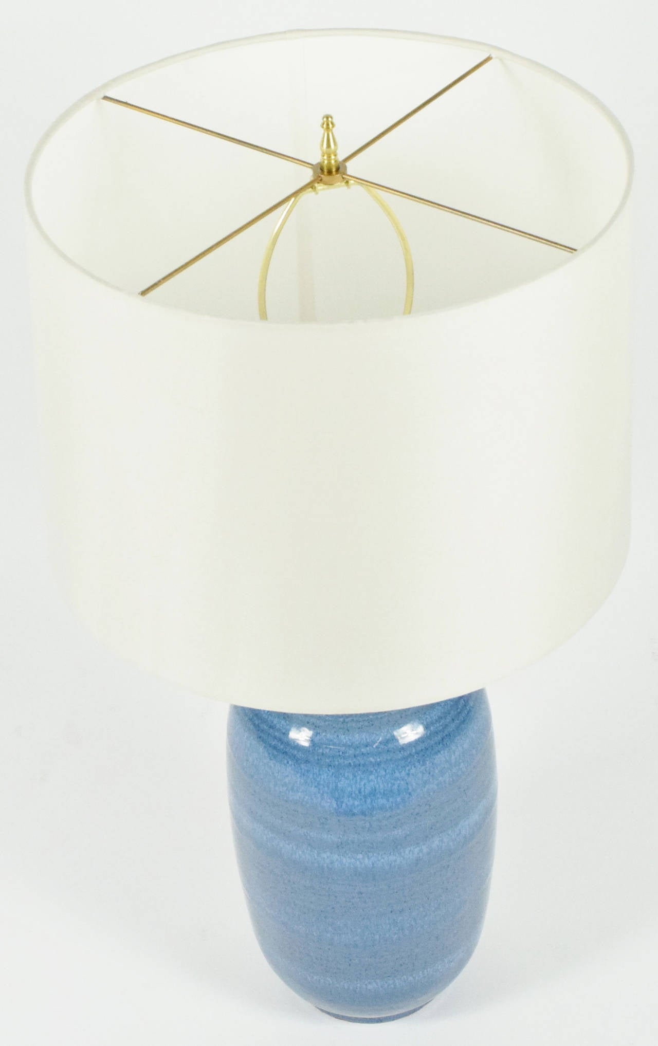 Mid-Century Modern Lee Rosen for Design Technics Pottery Lamp in Vibrant Blue