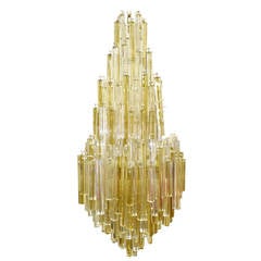 Large Two-Tone Venini Cascading Chandelier