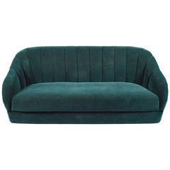 Vintage Ward Bennett for Brickell Channel Back Sofa in Mohair