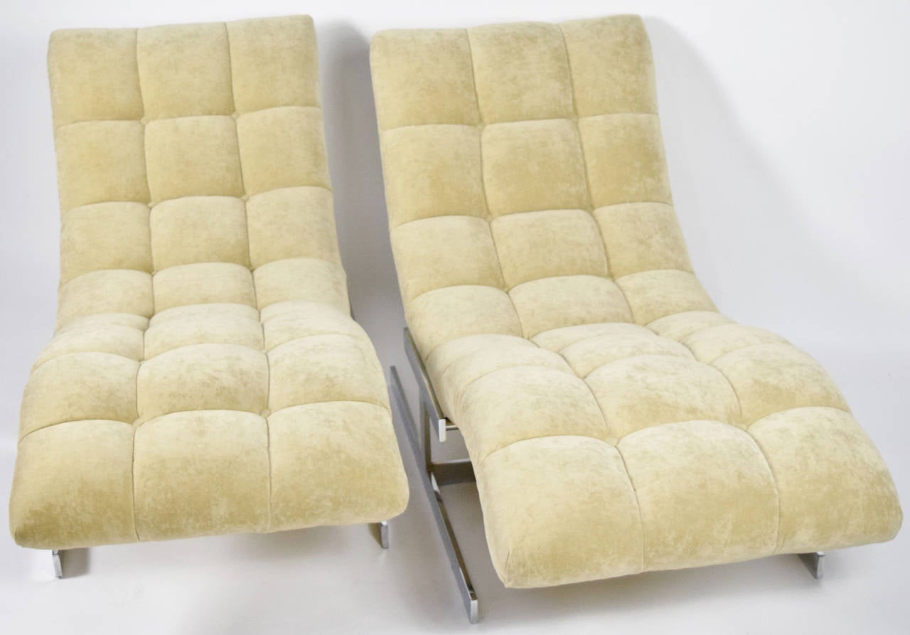 Mid-Century Modern Milo Baughman Chaise Lounges