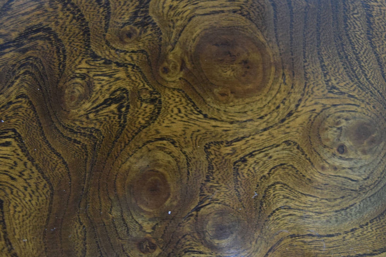 Mastercraft Burl Wood & Patinated Brass Console Table 2