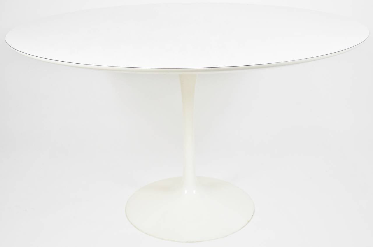 Mid-Century Modern Eero Saarinen for Knoll White Laminate Tulip Table