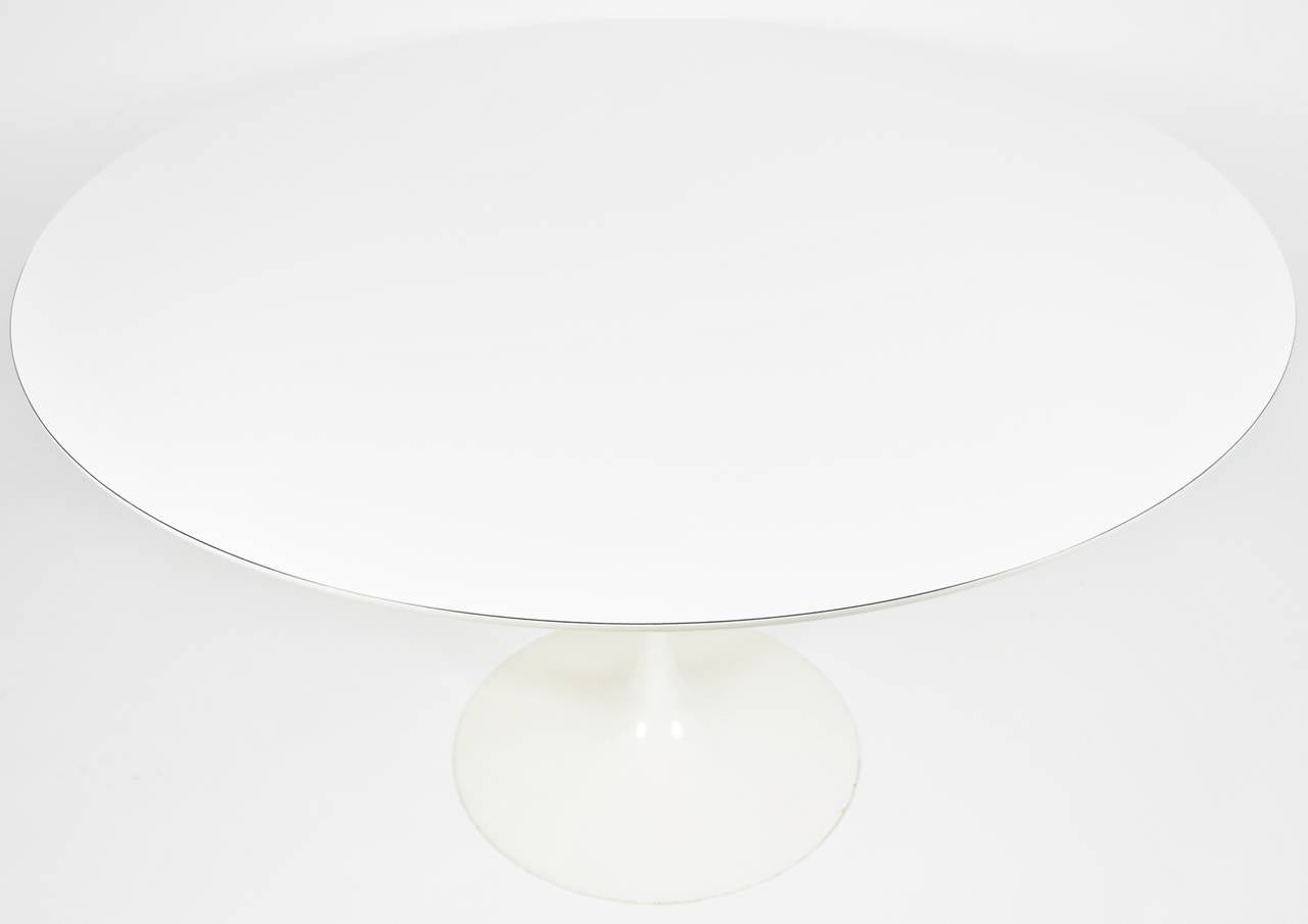 20th Century Eero Saarinen for Knoll White Laminate Tulip Table