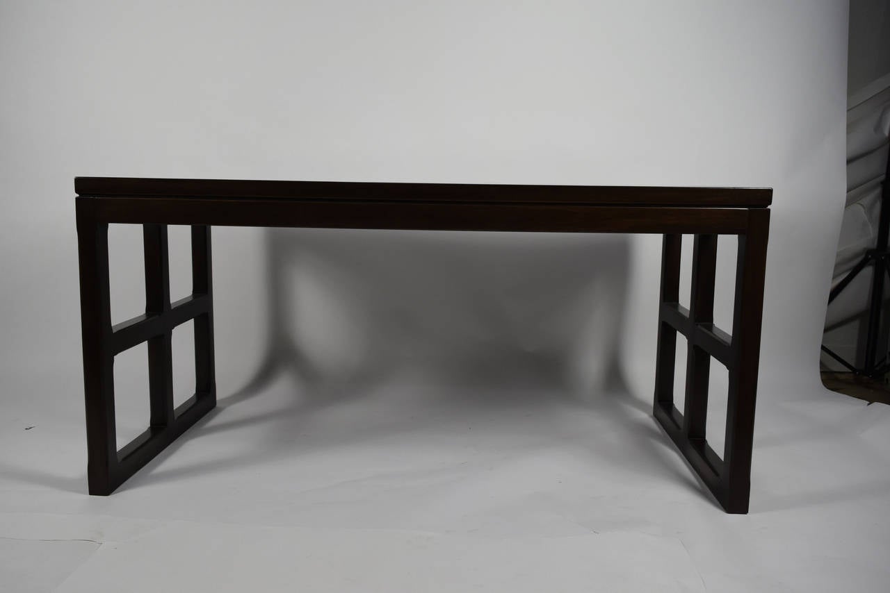 Mid-Century Modern Desk or Table in Espresso Finish by Drexel