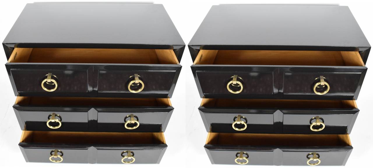 Mid-Century Modern Pair of Lacquered Bachelors Chests by John Widdicomb