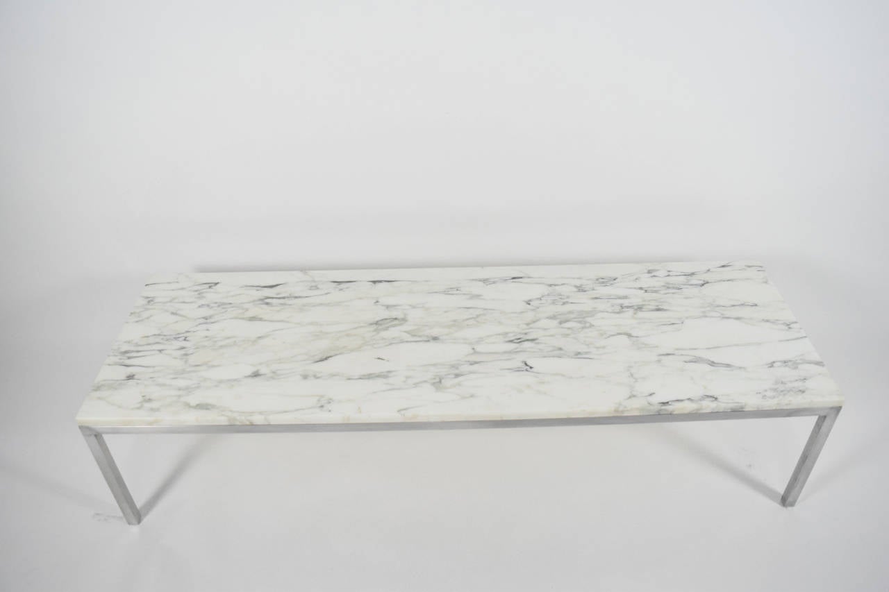 Mid-Century Modern Marble-Top Florence Knoll Coffee Table