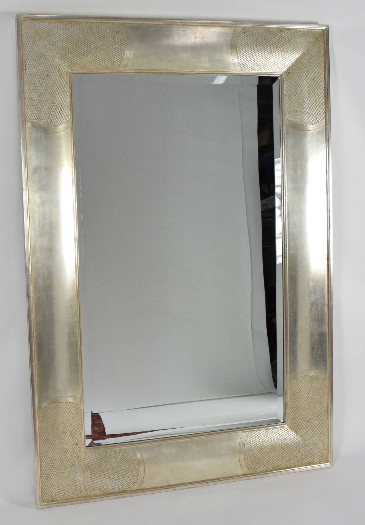 American Large J. Robert Scott English II Mirror in Silver Leaf