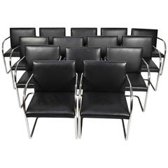 Fourteen Tubular Brno Chairs by Mies van der Rohe for Knoll