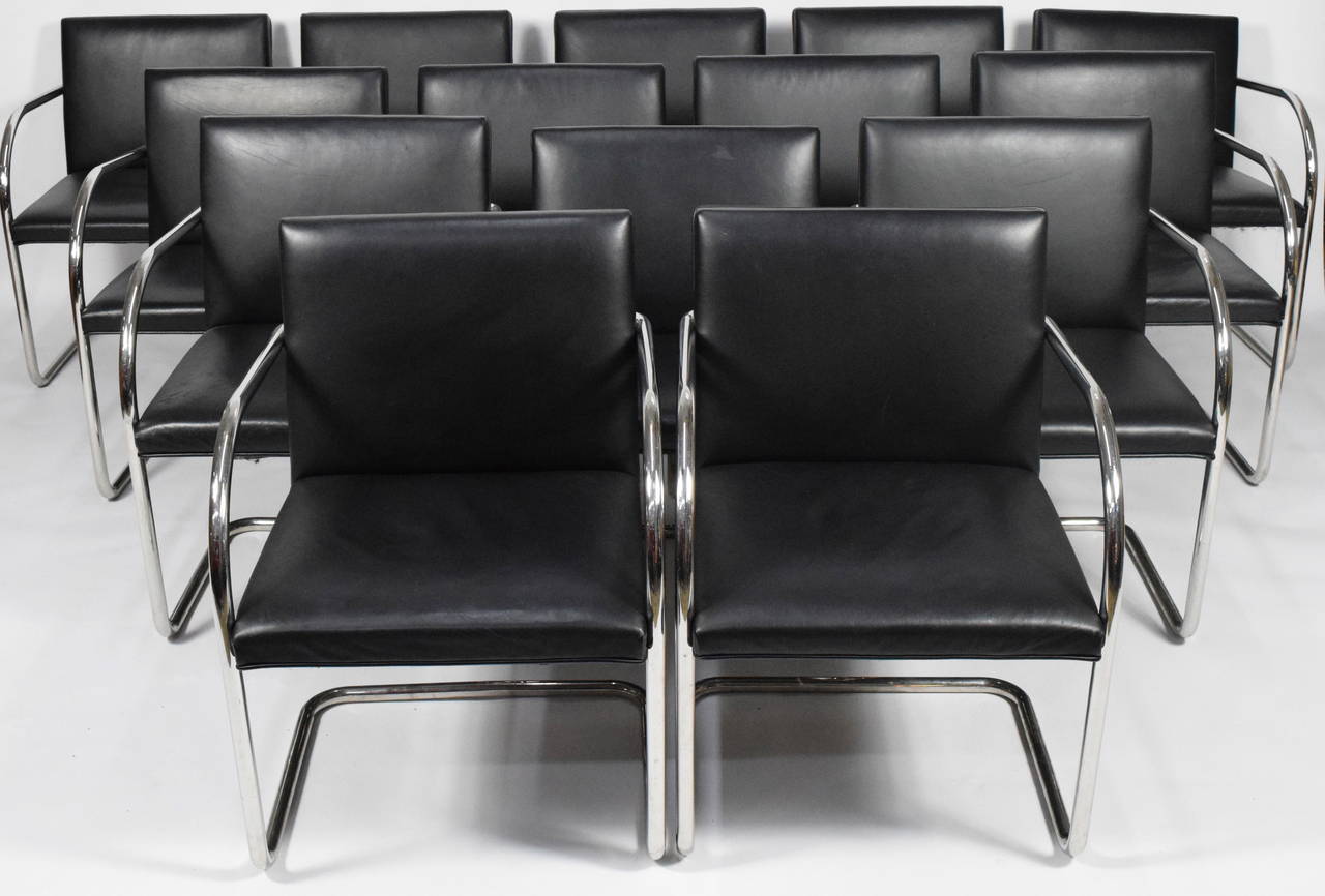Fourteen Tubular Brno Chairs by Mies van der Rohe for Knoll