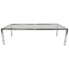 Adrian Pearsall Coffee Table in Faux Bamboo Chrome
