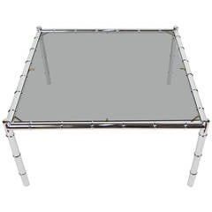 Adrian Pearsall Coffee Table in Faux Bamboo Chrome