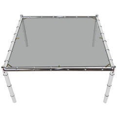 Adrian Pearsall Coffee Table in Faux Bamboo Chrome