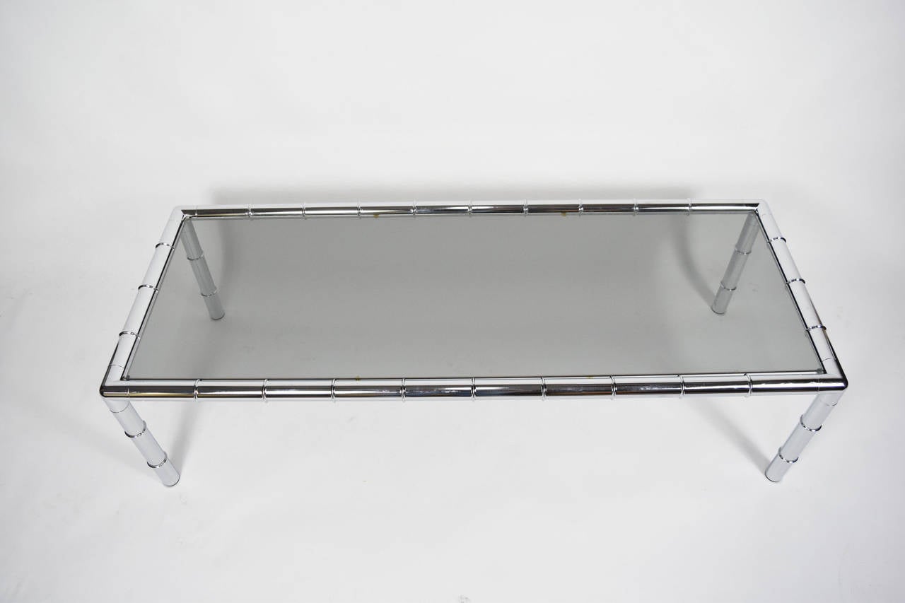 Adrian Pearsall Coffee Table in Faux Bamboo Chrome 2
