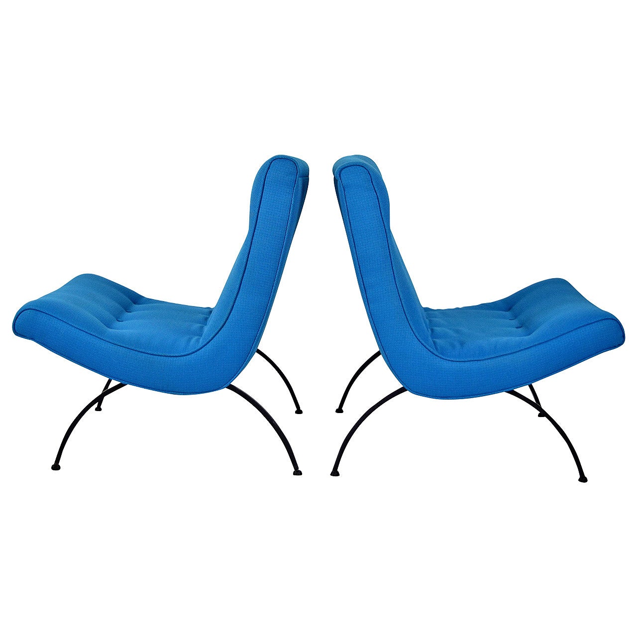 Pair of Milo Baughman Scoop Chairs in Maharam Fabric