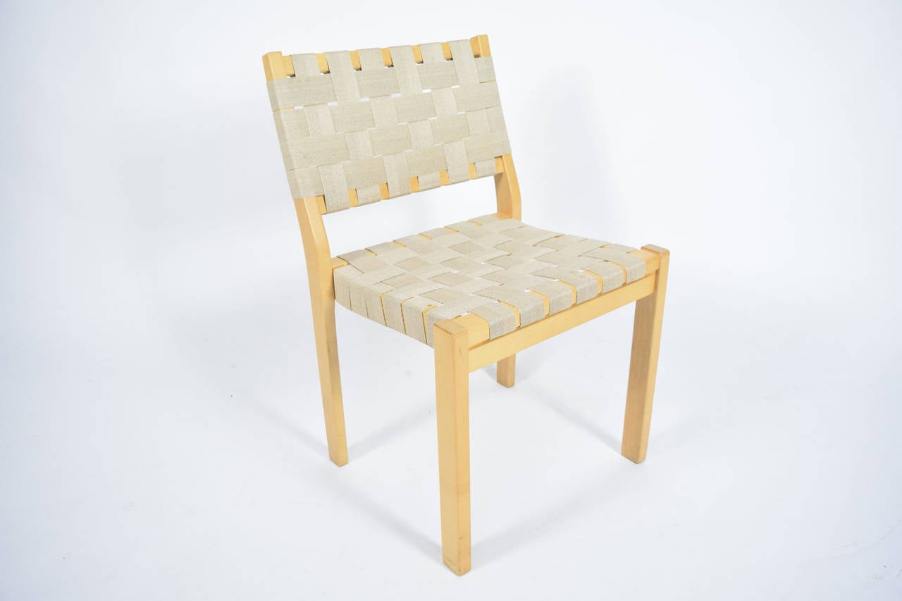 Mid-Century Modern Set of Eight Alvar Aalto 615 Chairs