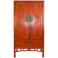 Chinese Red Armoire Wedding Cabinet