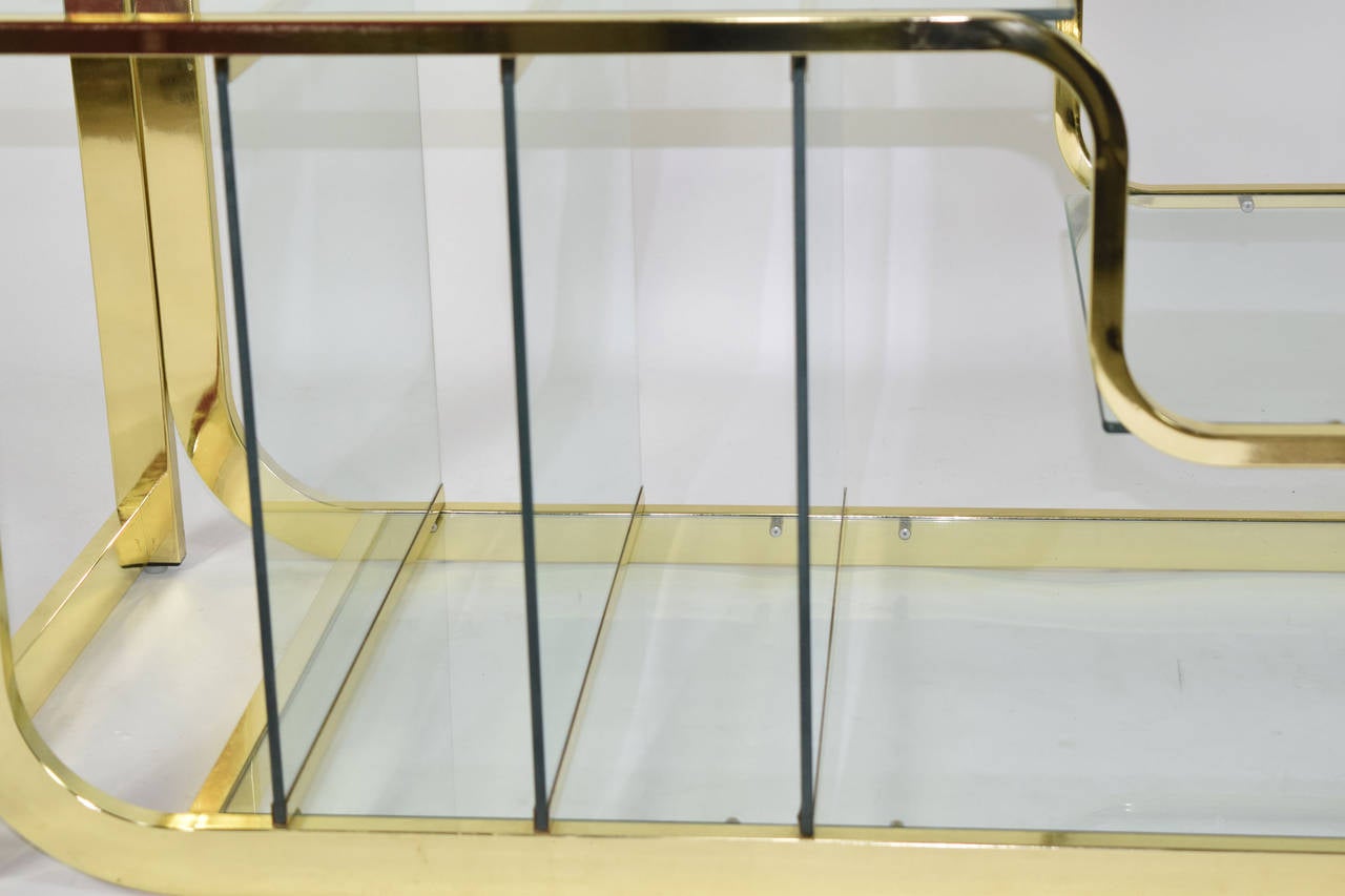 American Milo Baughman for DIA Brass Finish Etagere