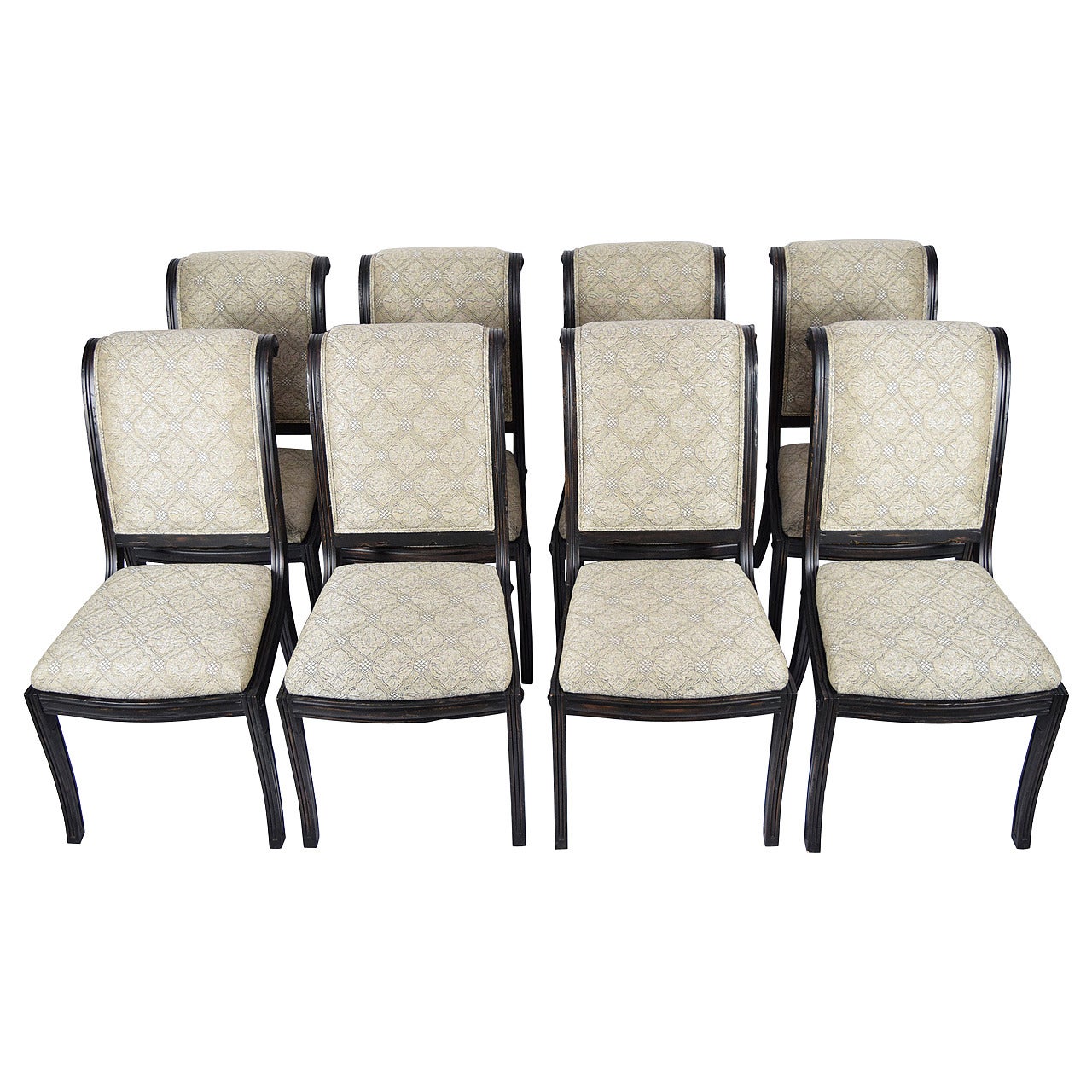 Fremarc Embassy Dining Chairs, Set of Eight, Espresso and Taupe
