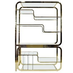 Milo Baughman for DIA Brass Finish Etagere