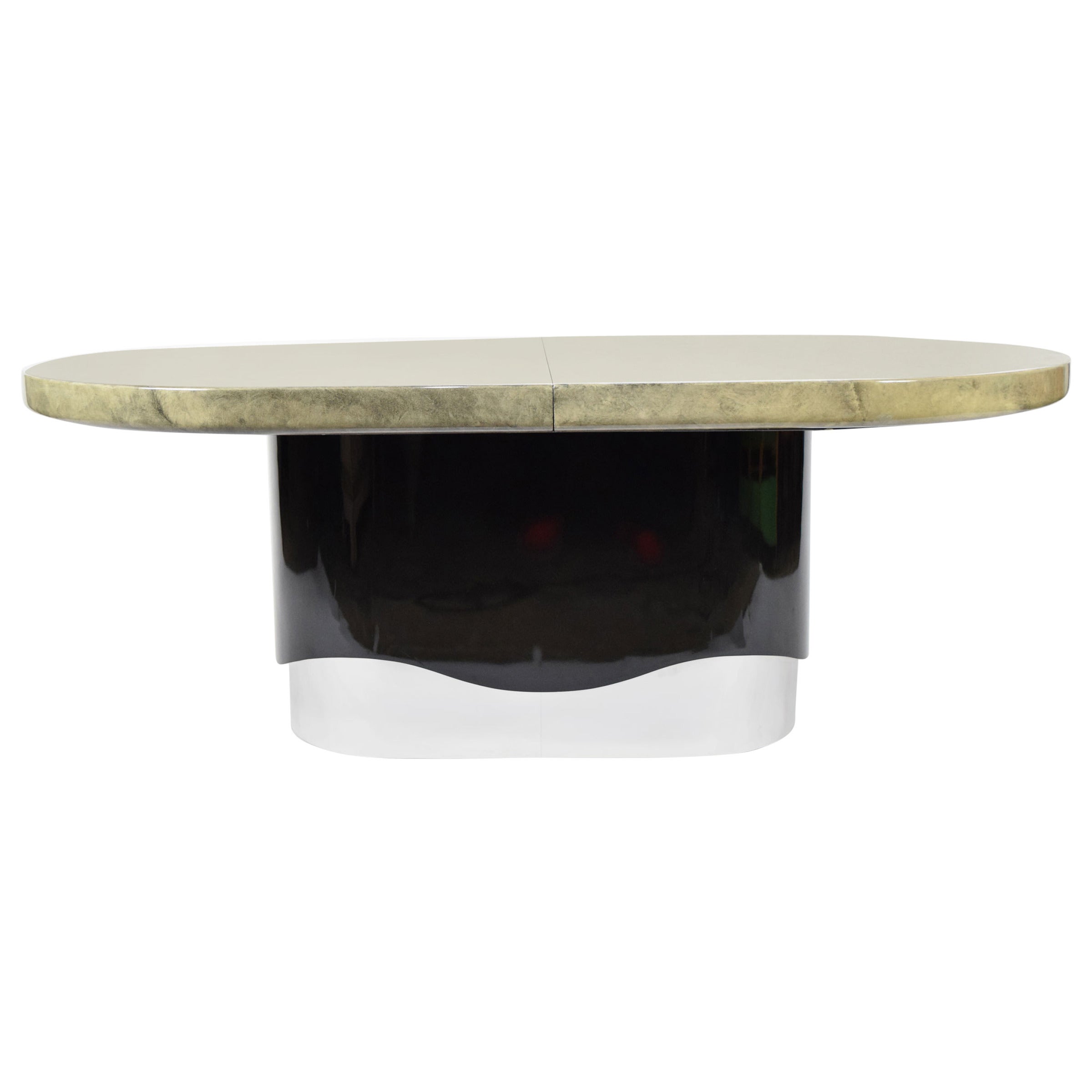 Cantoni High-Gloss Lacquer Faux Goatskin Dining Table