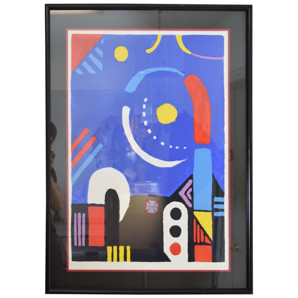 Signed 1980s USSR Lithograph From Eduard Nakhamkin Gallery For Sale at