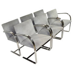 Six Flatbar Brno Chairs by MIes van der Rohe