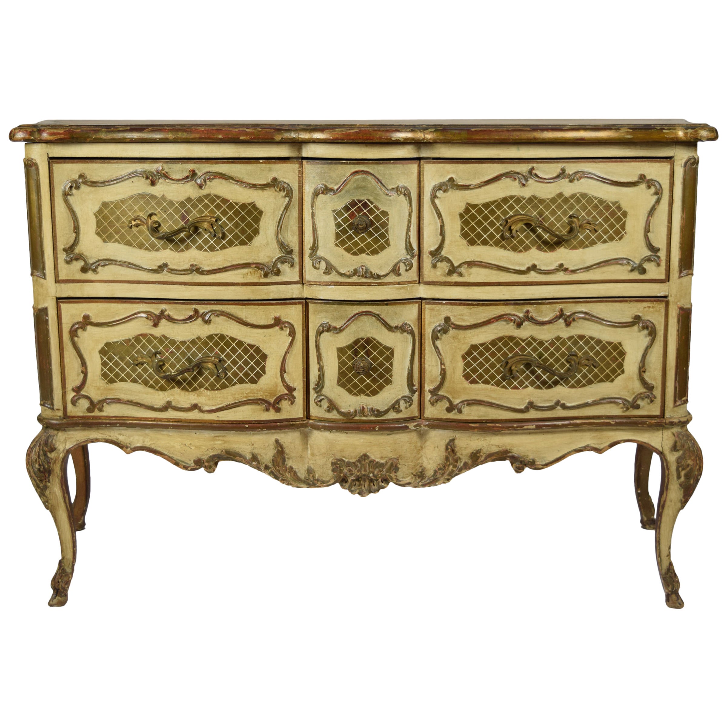 Italian Rococo Style Painted Commode